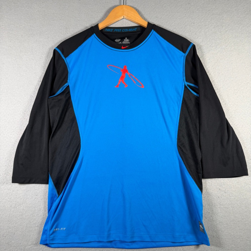 Nike Griffy Pro Combat Dri-FIT Mens 3/4 Sleeve Baseball Shirt 578313-407 L